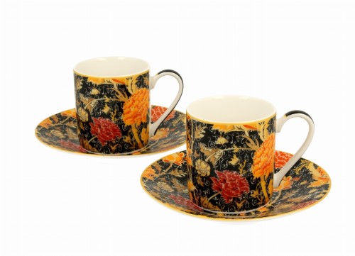 Filiżanki espresso ze spodkami 90 ml komplet 2 szt CRAY FLORAL William Morris 5902693921905