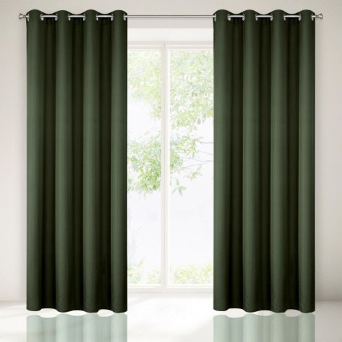 Zasłona gotowa RITA 140 x 250 cm Ciemny Zielony 5900811609414