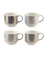 Komplet 4 filiżanek 250 ml ze spodkami CHIC GOLD 5902643350229