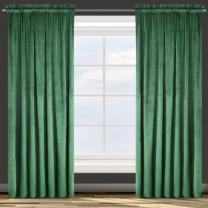Zasłona gotowa Rosa 135 x 270 cm ciemny zielony Design91