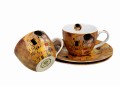 Duo Komplet 2 filiżanek espresso ze spodkami Gustav Klimt Pocałunek 5902693924081