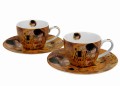 Duo Komplet 2 filiżanek espresso ze spodkami Gustav Klimt Pocałunek 5902693924081