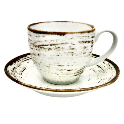 Alumina Bogucice Nostalgia White Filiżanka ze spodkiem 300 ml 5903517097615