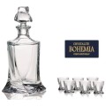 Bohemia kpl. 7 cz. do wódki karafka + 6 kieliszków QUADRO 8593410884336