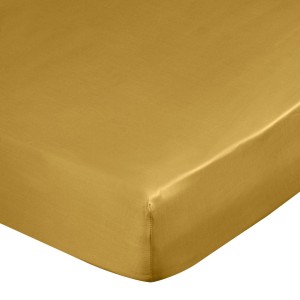 Musztardowe Prześcieradło Satynowe z gumką 140x200 NOVA 3 Eurofirany