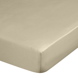 Beżowe Prześcieradło Satynowe z gumką 140 x 200 NOVA 3 Eurofirany