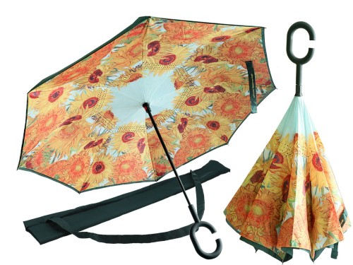 Parasol odwrotnie otwierany V. Van Gogh Słoneczniki CARMANI 5907580034508