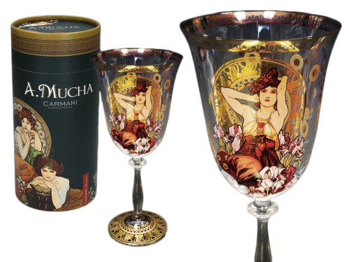 Kieliszek do wina - A.Mucha. Kamienie szlachetne - Ametyst (CARMANI) 5907580068251