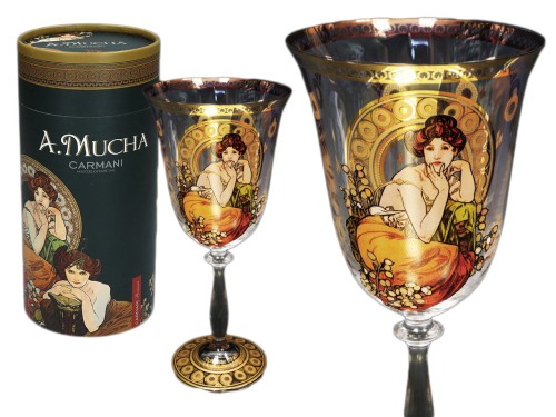 Kieliszek do wina - A.Mucha. Kamienie szlachetne - Topaz (CARMANI) 5907580068268