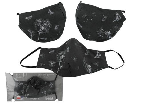 Maseczka ochronna - Dmuchawce czarne tło (CARMANI) 5907580073194