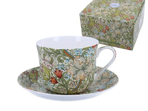 Filiżanka śniadaniowa ze spodkiem - Wiliam Morris Golden Lily (FBCh)