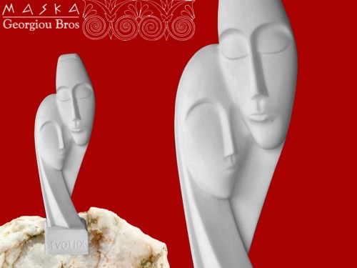 Figura - Maski -alabaster grecki
