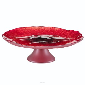 Villa Italia MAK czerwona Patera do ciasta 33 cm