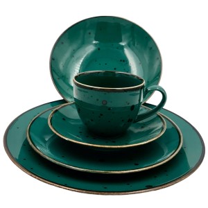 Alumina zestaw obiadowy 6 osób turkus 82