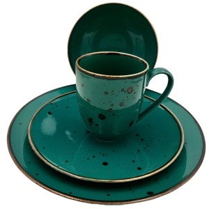 Alumina zestaw obiadowy 6 osób turkus 84