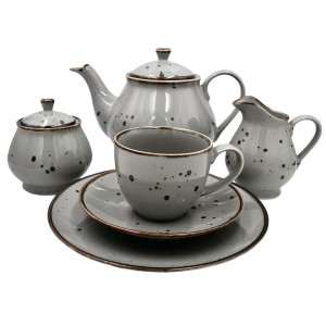 Alumina zestaw do herbaty kawy 6 osób grey 90