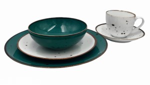 Alumina zestaw obiadowy 6 osób turkus white 126