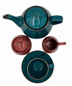 Alumina zestaw do herbaty kawy 6 osób Marsala Turkus 143