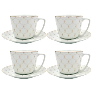 Zestaw 4 filiżanek jumbo ze spodkiem Gemis Bogucice