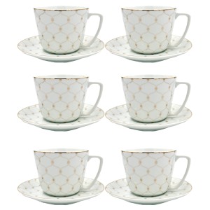 Zestaw 6 filiżanek jumbo ze spodkiem Gemis Bogucice