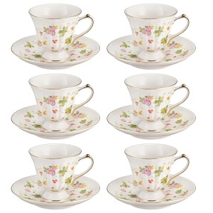 Zestaw 6 filiżanek ze spodkiem 200 ml WALENCJA IVORY Villa Italia