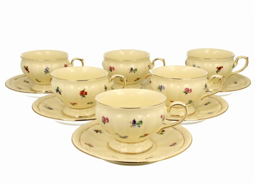 Filiżanki ze spodkami 220 ml komplet 6 szt England 5902693925750