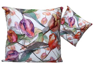 Poduszka z wypełnieniem/suwak - Kwiaty CARMANI