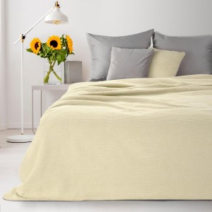 Koc narzuta AMBER Boho 180x220 Kremowy 