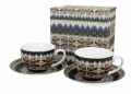 Filiżanki ze spodkami 280 ml komplet 2 szt Sweterek Niebieski 5902693933090