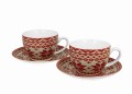 Filiżanki ze spodkami 280 ml komplet 2 szt Sweterek Czerwony 5902693933045