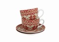 Filiżanki ze spodkami 280 ml komplet 2 szt Sweterek Czerwony 5902693933045
