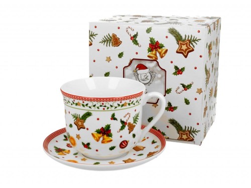 Filiżanka jumbo ze spodkiem 470 ml Słodkie Święta 
 5902693932987