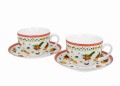 Filiżanki ze spodkami 280 ml komplet 2 szt Słodkie Święta 5902693932994