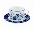 Filiżanka ze spodkiem porcelanowa Evia Blue 220 ml Bogucice 5903517111717