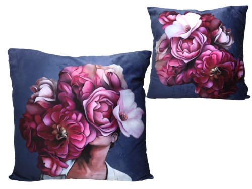 Poduszka z wypełnieniem/suwak - Kwiaty na głowie (CARMANI) 5907580096391