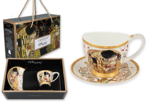 Filiżanka espresso Vanessa - G. Klimt, Pocałunek, białe tło (CARMANI) 5907580091082