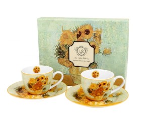 Filiżanki espresso 110 ml 2 szt SUNFLOWERS inspired by Van Gogh