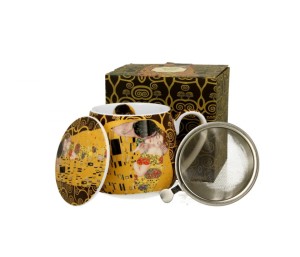 Kubek baryłka  z zaparzaczem 430ml THE KISS Brown