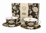 2 Filiżanki ze spodkami ENGLISH ROSES BLACK