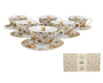 Komplet 6 filiżanek ze spodkami 250 ml ENGLISH ROSES WHITE