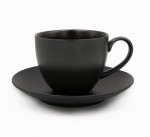 Alumina Terra Black Filiżanka ze spodkiem 300 ml