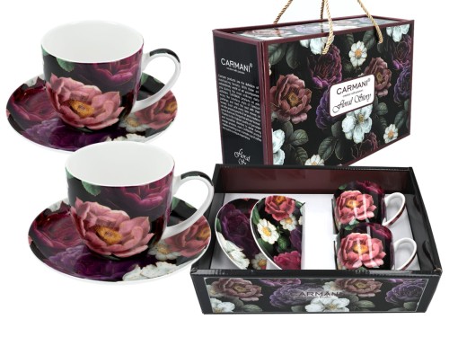 Kpl. 2 filiżanek ze spodkami - Floral story (CARMANI) 5905450802110