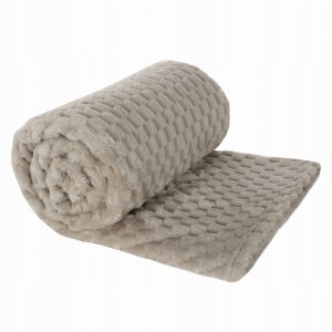 Koc narzuta pled CINDY6 z efektem 3D 200x220 Beż