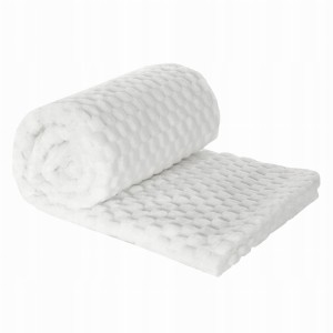 Koc narzuta pled CINDY6 z efektem 3D 70x160 Biały