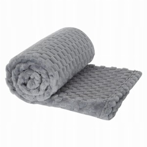 Koc narzuta pled CINDY6 z efektem 3D 150x200 Srebrny