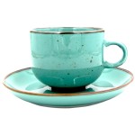 Alumina Rustic Green Filiżanka ze spodkiem 250 ml