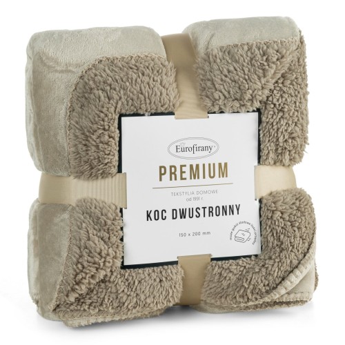 Koc dwustronny fotelówka TEDY 70x160 Beż miękki puszysty ciepły 5903571464071
