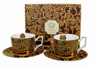 2 Filiżanki ze spodkami luxury TREE OF LIFE inspired by Klimt