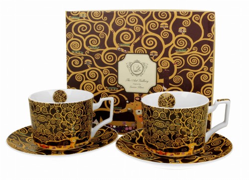 2 Filiżanki ze spodkami luxury TREE OF LIFE inspired by Klimt 5902693943303
