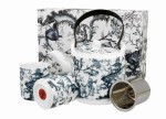 Porcelanowy dzbanek z zaparzaczem i 2 czarkami ORIENT BLUE